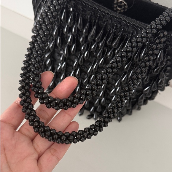 Vintage La Regale Stunning Black Beaded Handbag - Picture 6 of 11